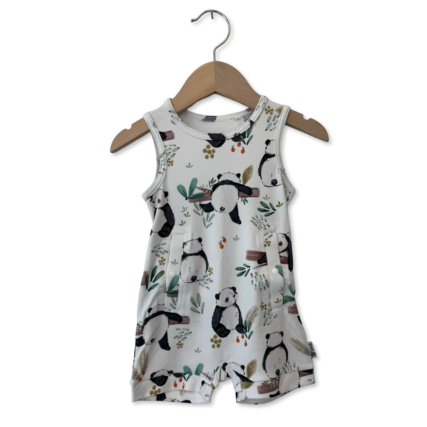 Panda Pals Adaptive Tube Access Sleeveless Shorty Romper
