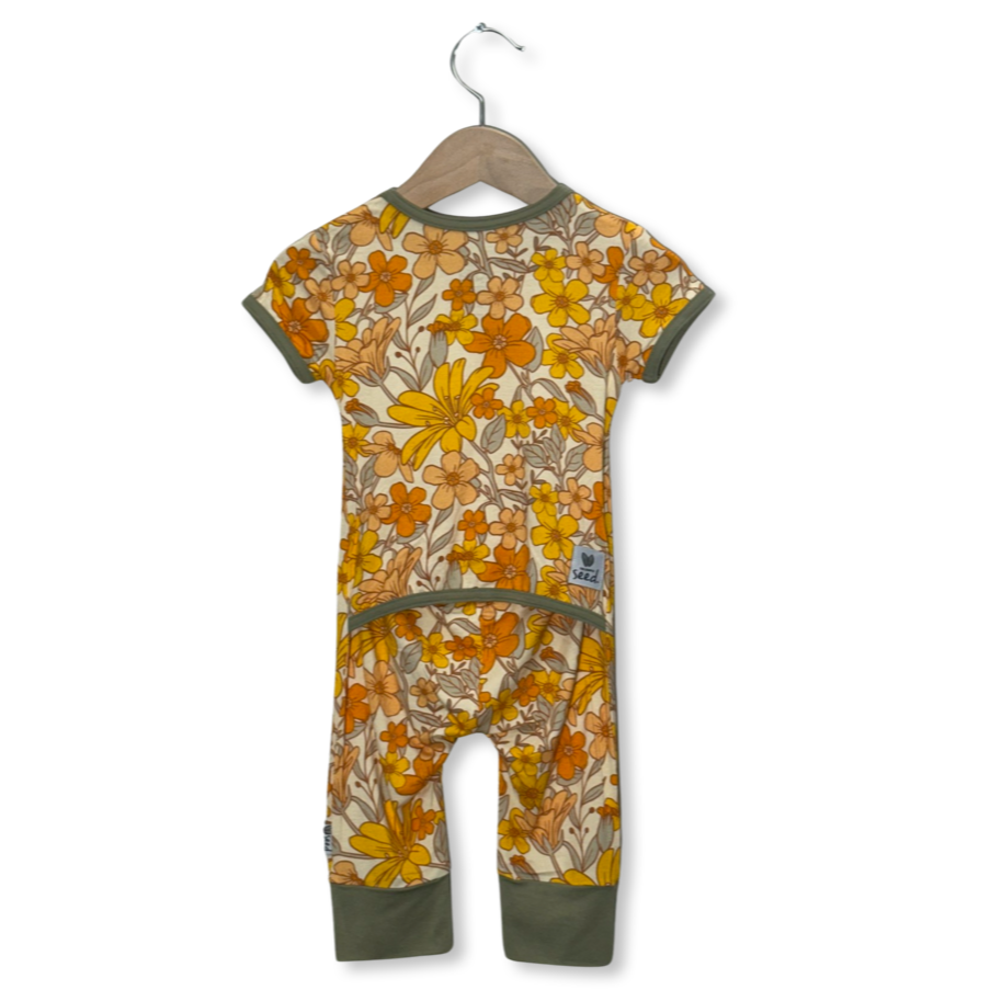 Fallin' for Blooms Kid's Short Long Romper
