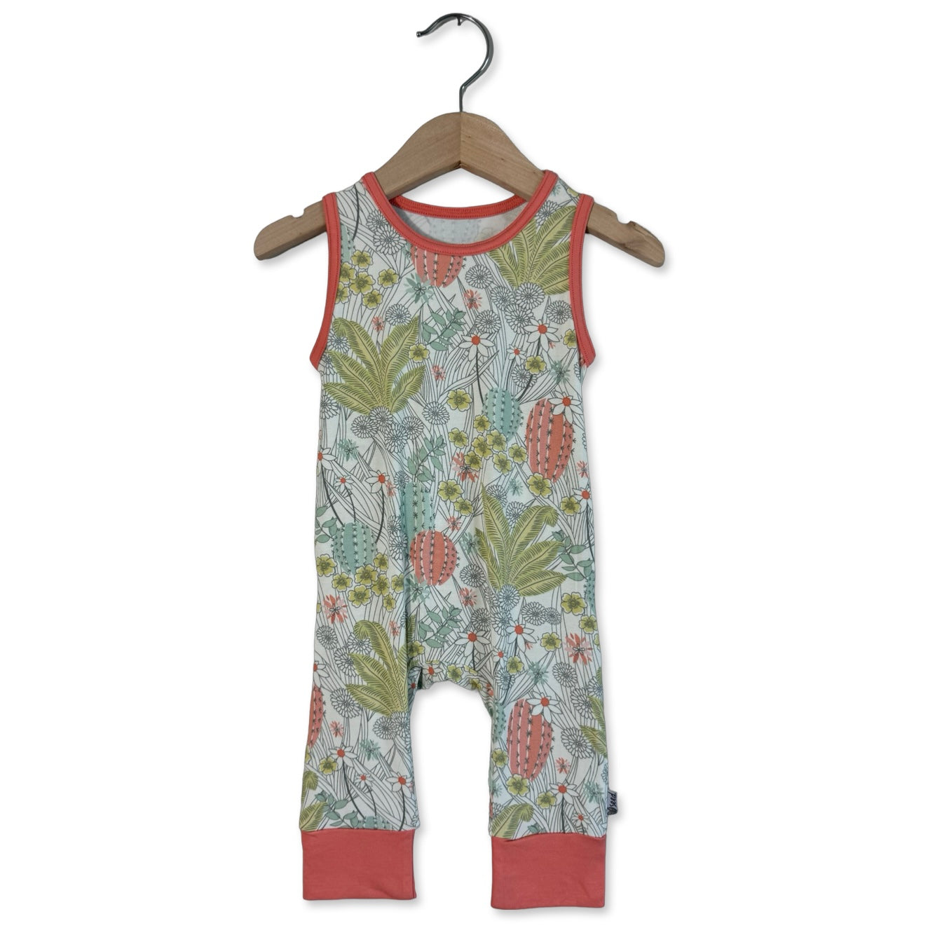 Prickly Petals Mini Ribbed Kid’s Sleeveless Romper
