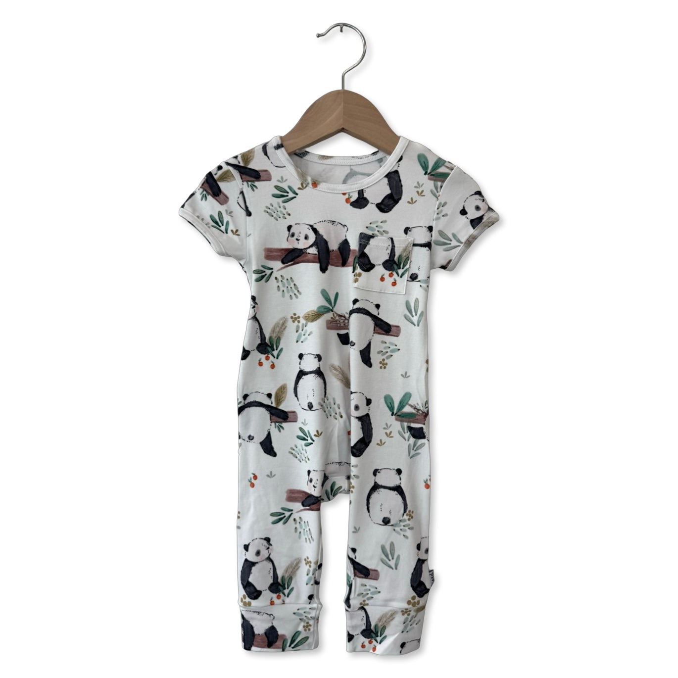 Panda Pals Short Long Romper Luxe Edition | Cotton Bamboo Blend