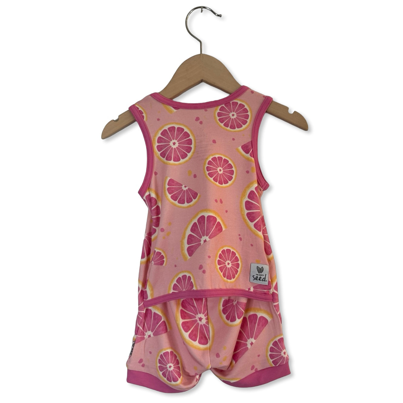 Grapefruit For You Sleeveless Shorty Romper