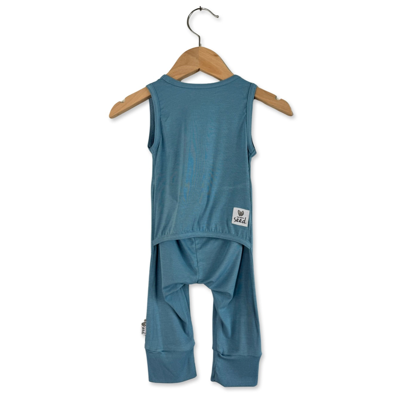 Blue Jay Mini Ribbed Sleeveless Romper