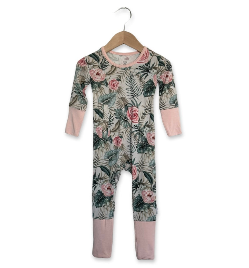 Peony Tropic Adaptive Tube Access with snaps Day to Night Romper