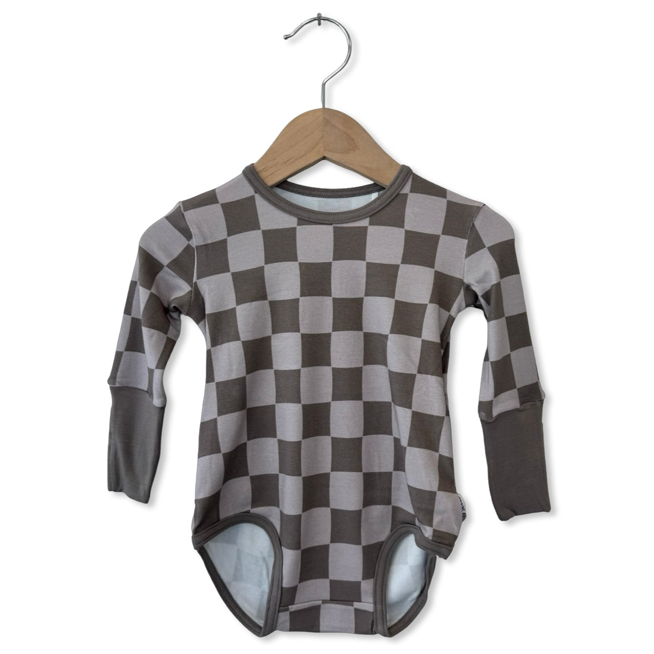 Cocoa Check Snuggle Bug Long Sleeve Bodysuit