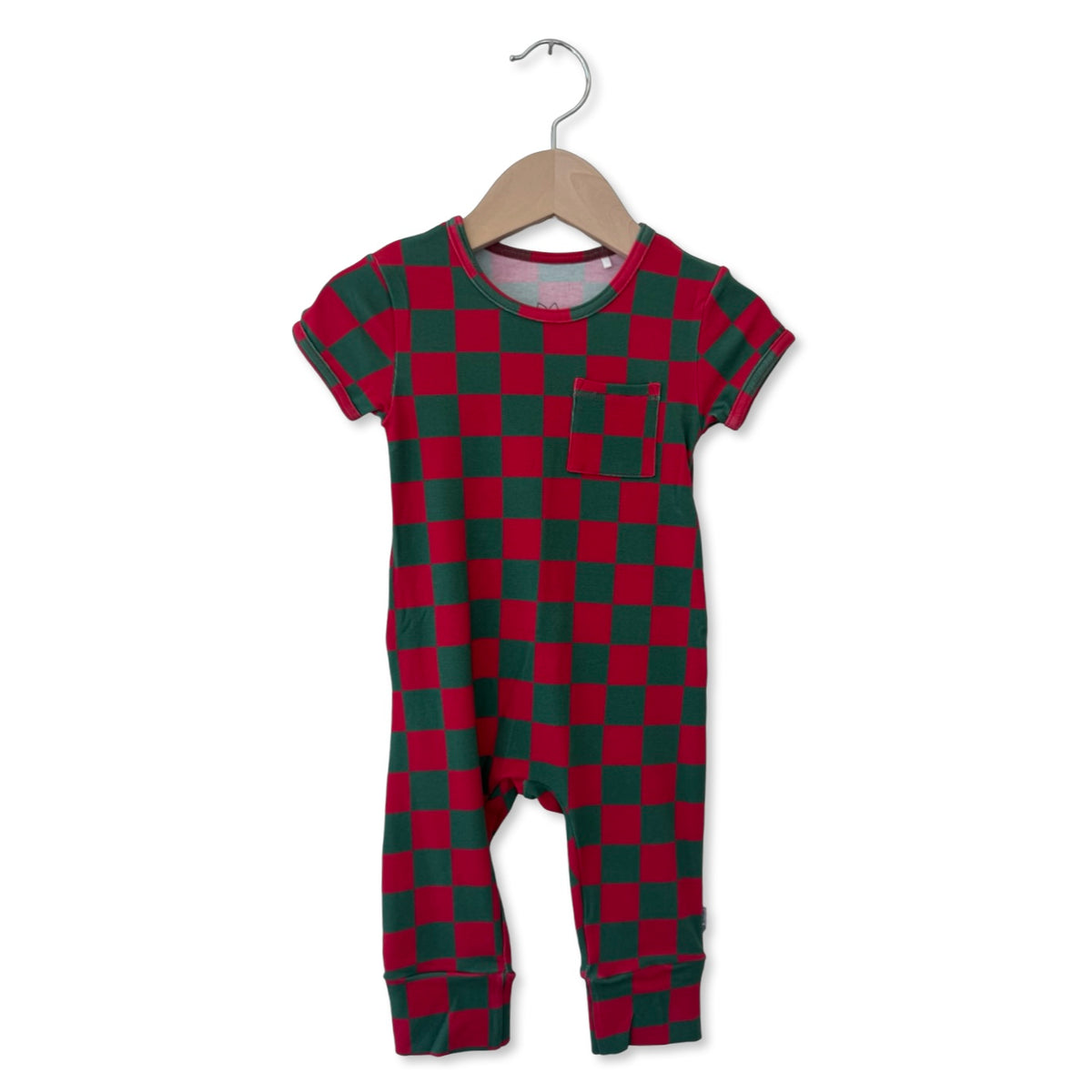 Merry Checkmas Short Long Romper Luxe Edition | Cotton Bamboo Blend