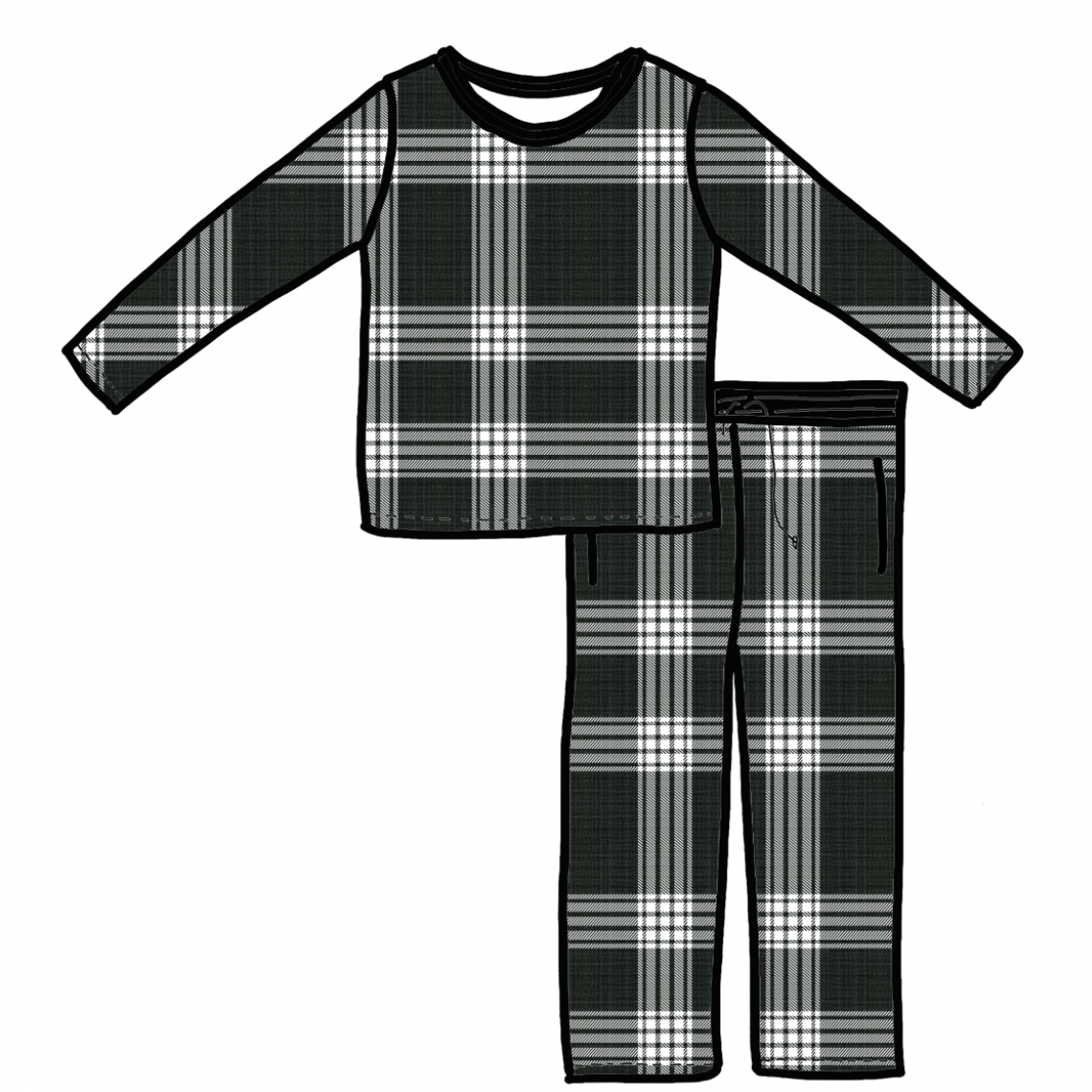 Ain't Mad About Plaid  Men's Long Sleeve Two Piece Set