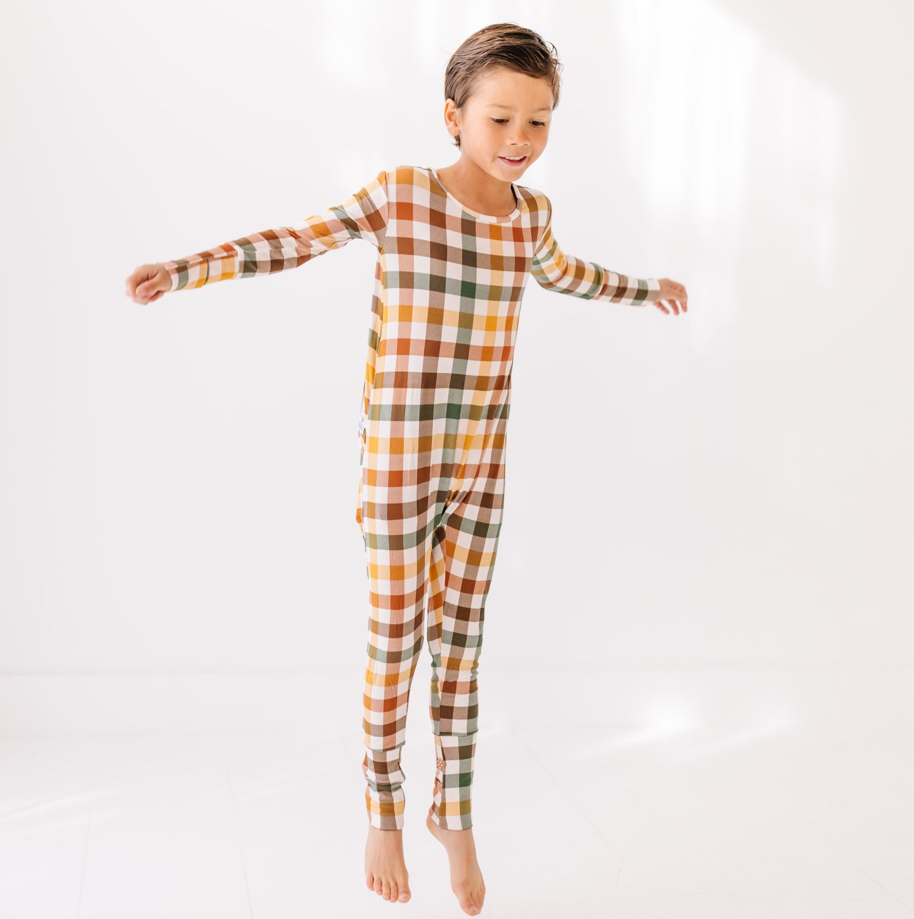 Autumn Plaid Kid's Day to Night Romper