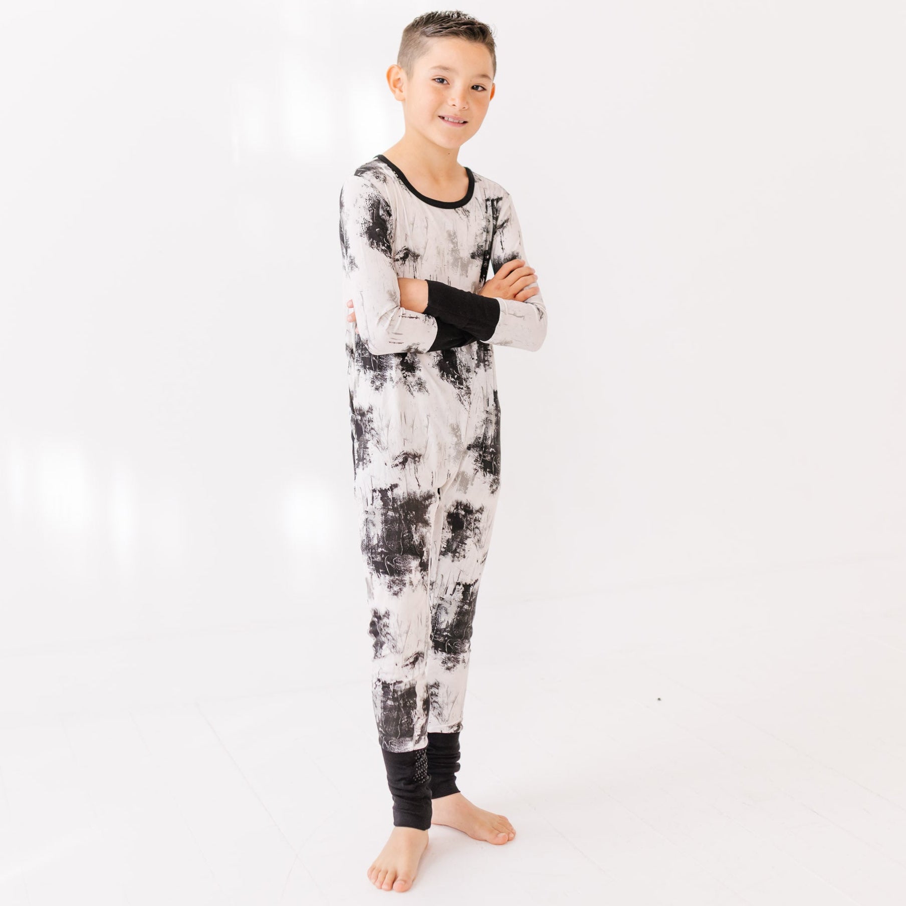 Caden & Crew Art for Autism Black Kid's Day to Night Romper