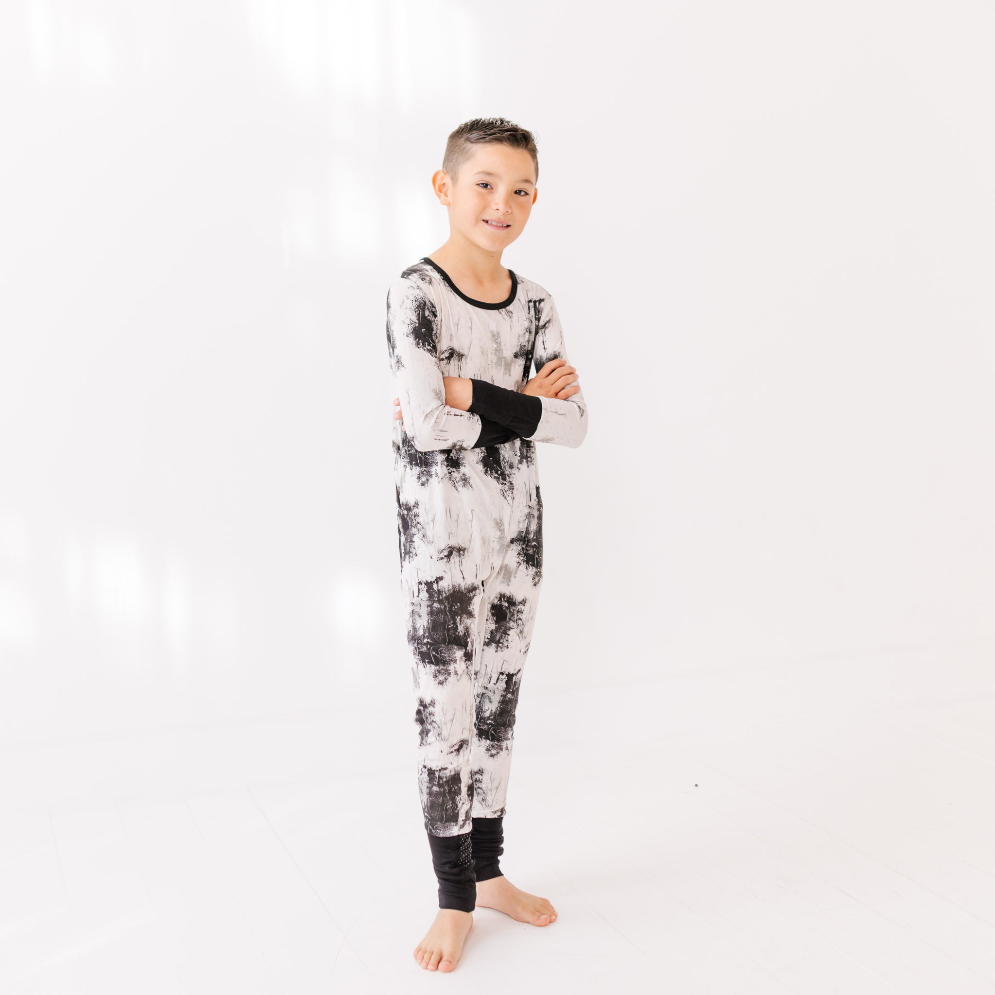 Caden & Crew Art for Autism Black Kid's Day to Night Romper