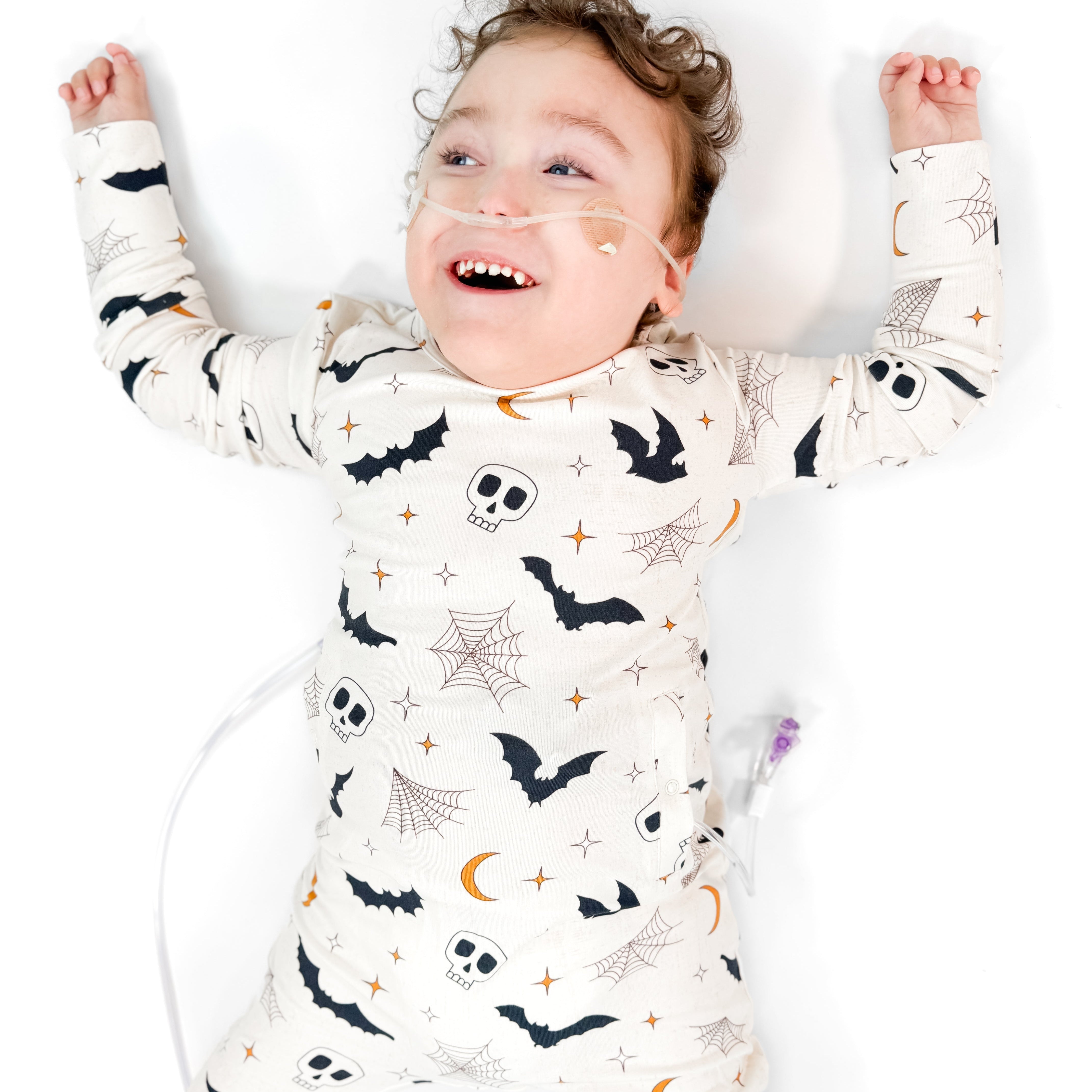 Bats & Boneheads Adaptive Tube Access Day to Night Romper