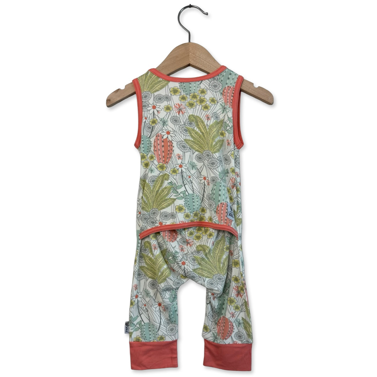 Prickly Petals Mini Ribbed Kid’s Sleeveless Romper