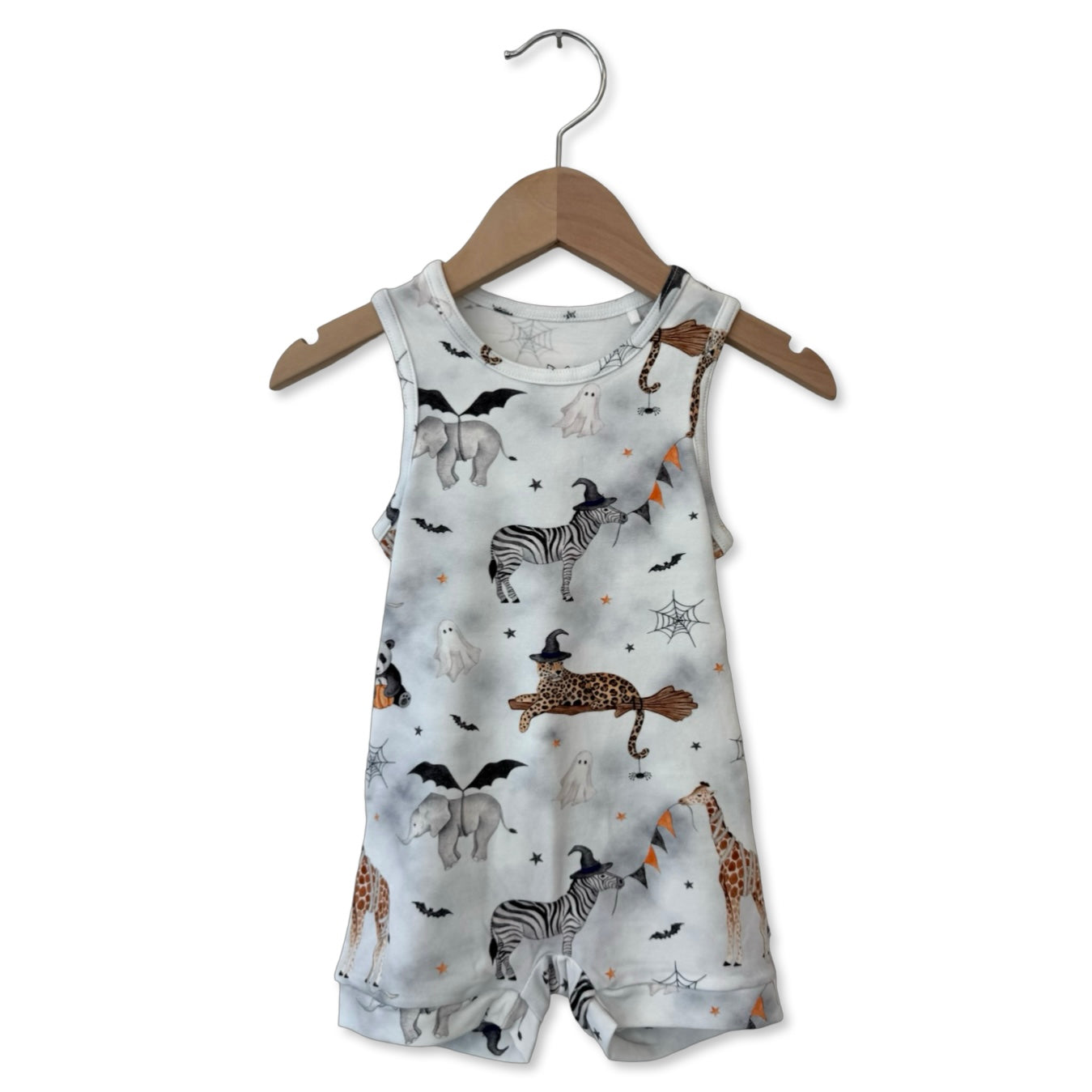 Boo At The Zoo Sleeveless Shorty Romper Luxe Edition | Cotton Bamboo Blend