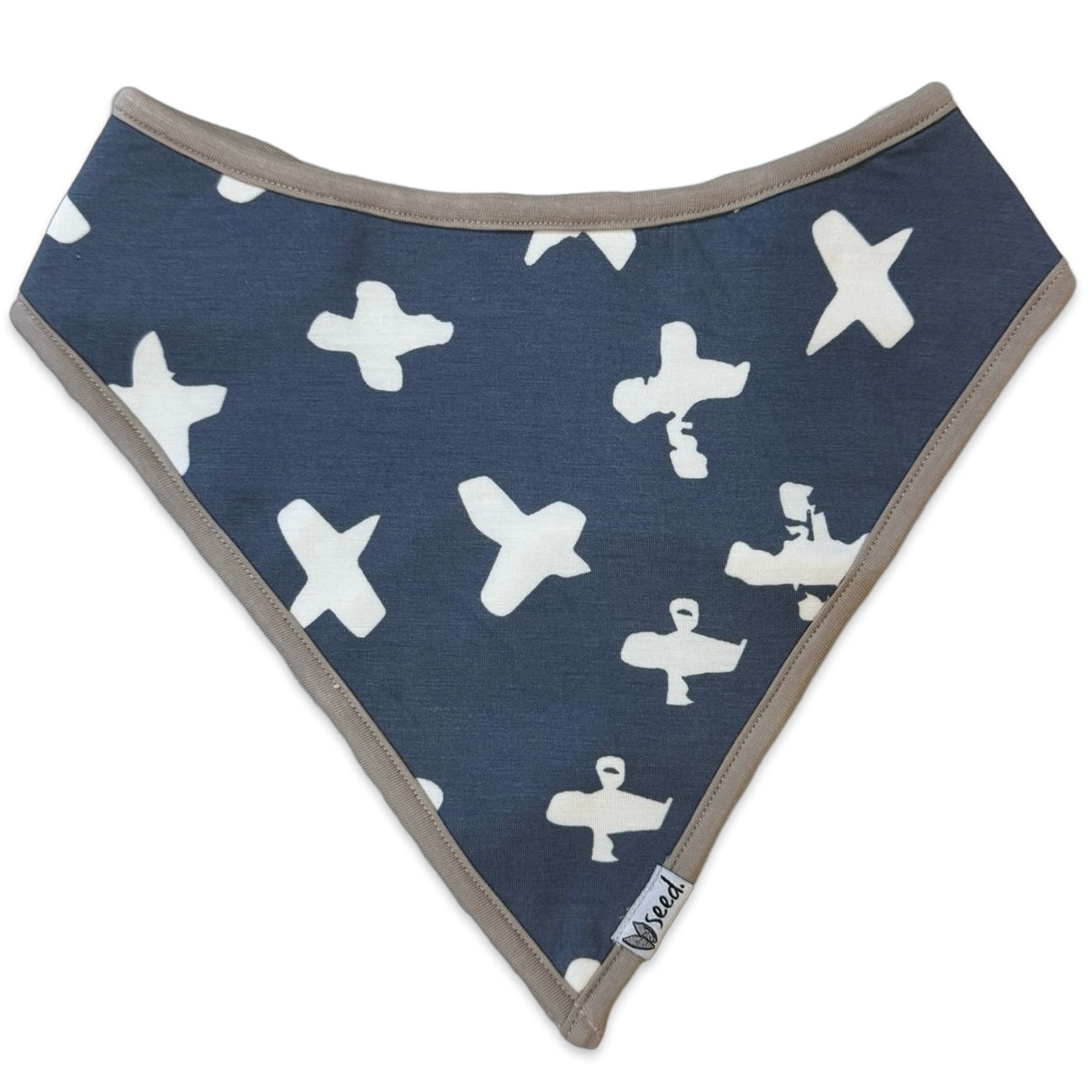 X Marks the Spot Blue Bandana Bib