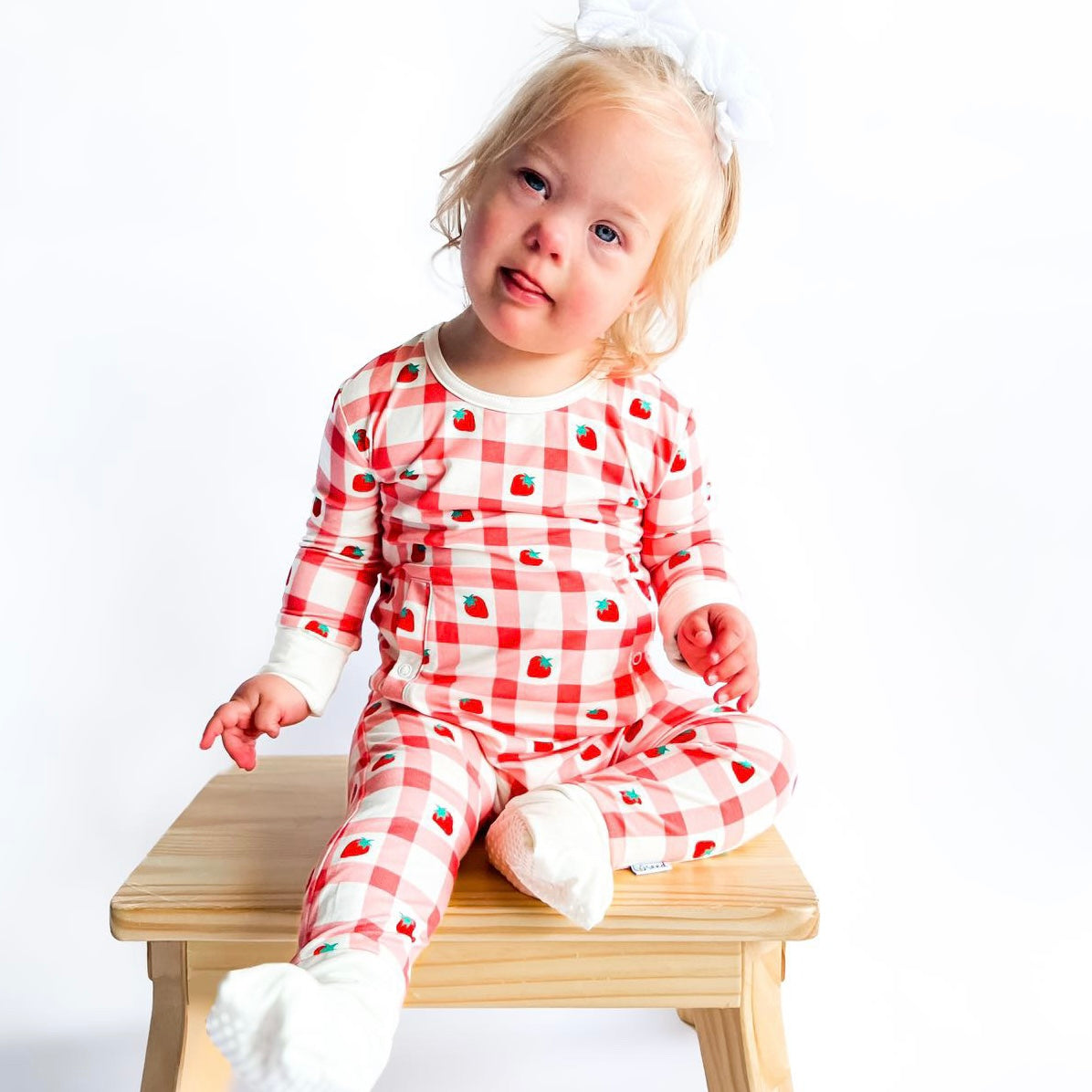 Strawberry Shortcake Adaptive Tube Access with snaps Day to Night Romper