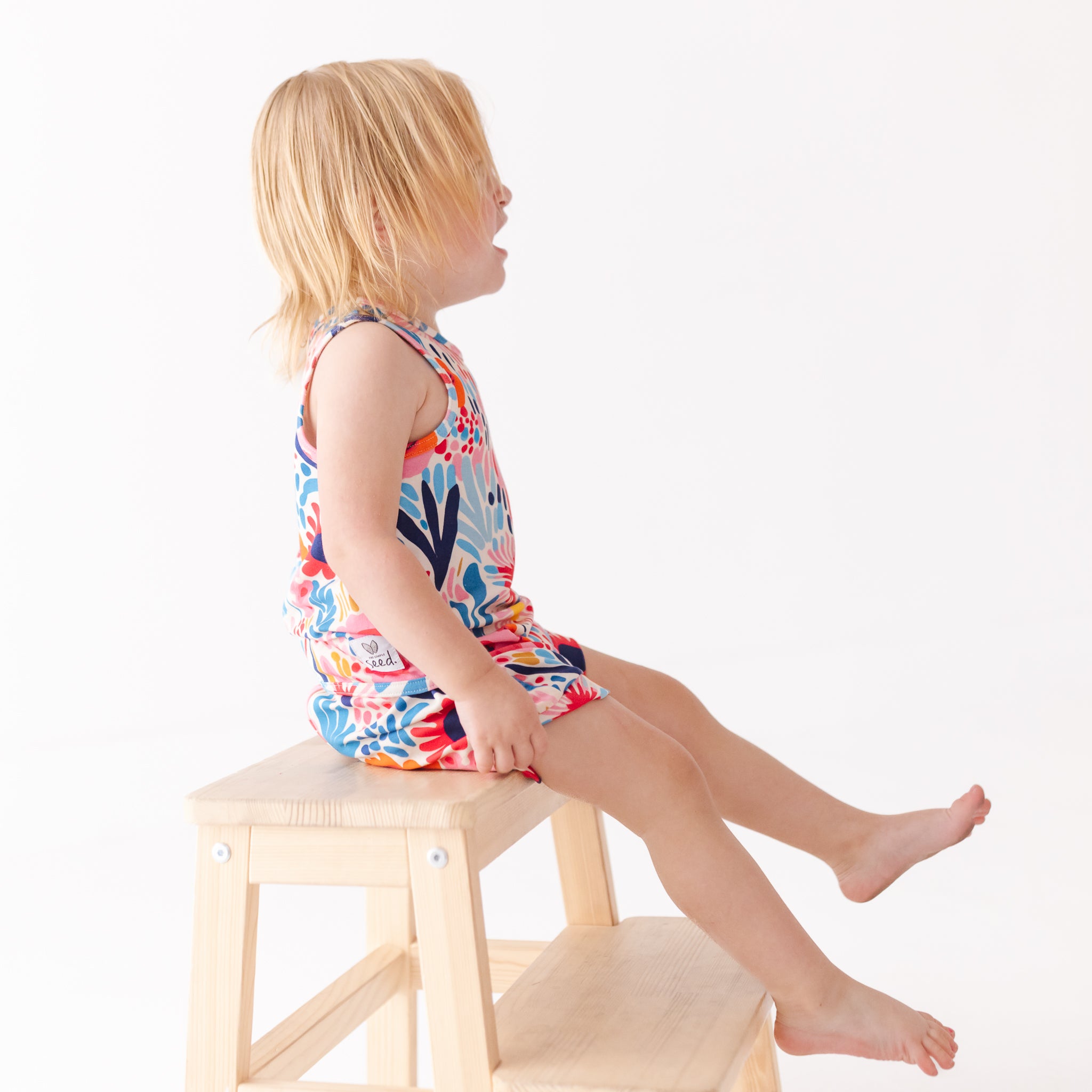 Petal Pop Sleeveless Shorty Romper Luxe Edition | Cotton Bamboo Blend