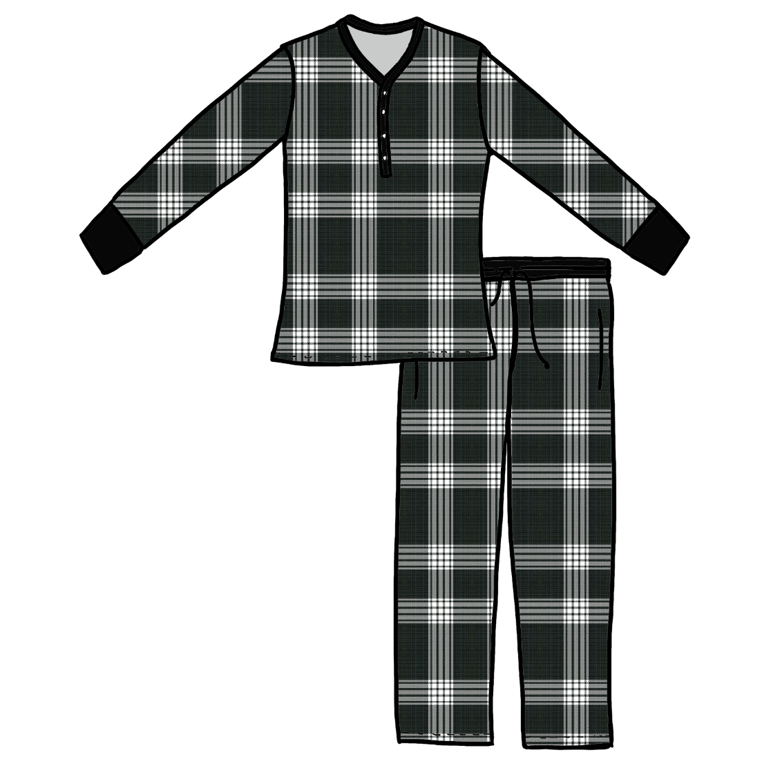 Ain't Mad About Plaid  Women's Long Sleeve Two Piece Set