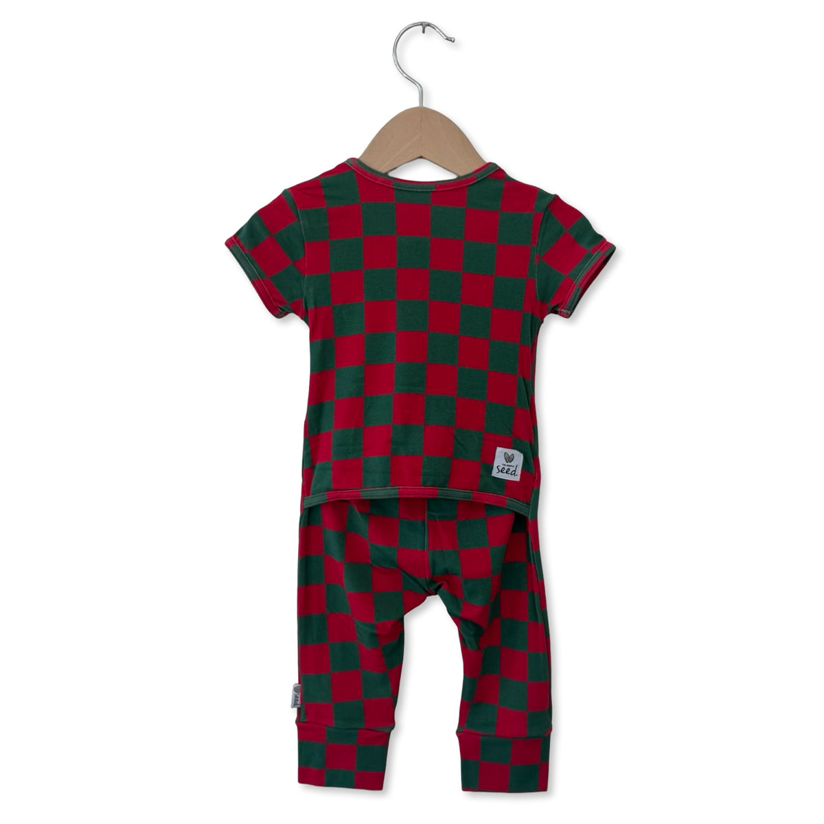Merry Checkmas Short Long Romper Luxe Edition | Cotton Bamboo Blend