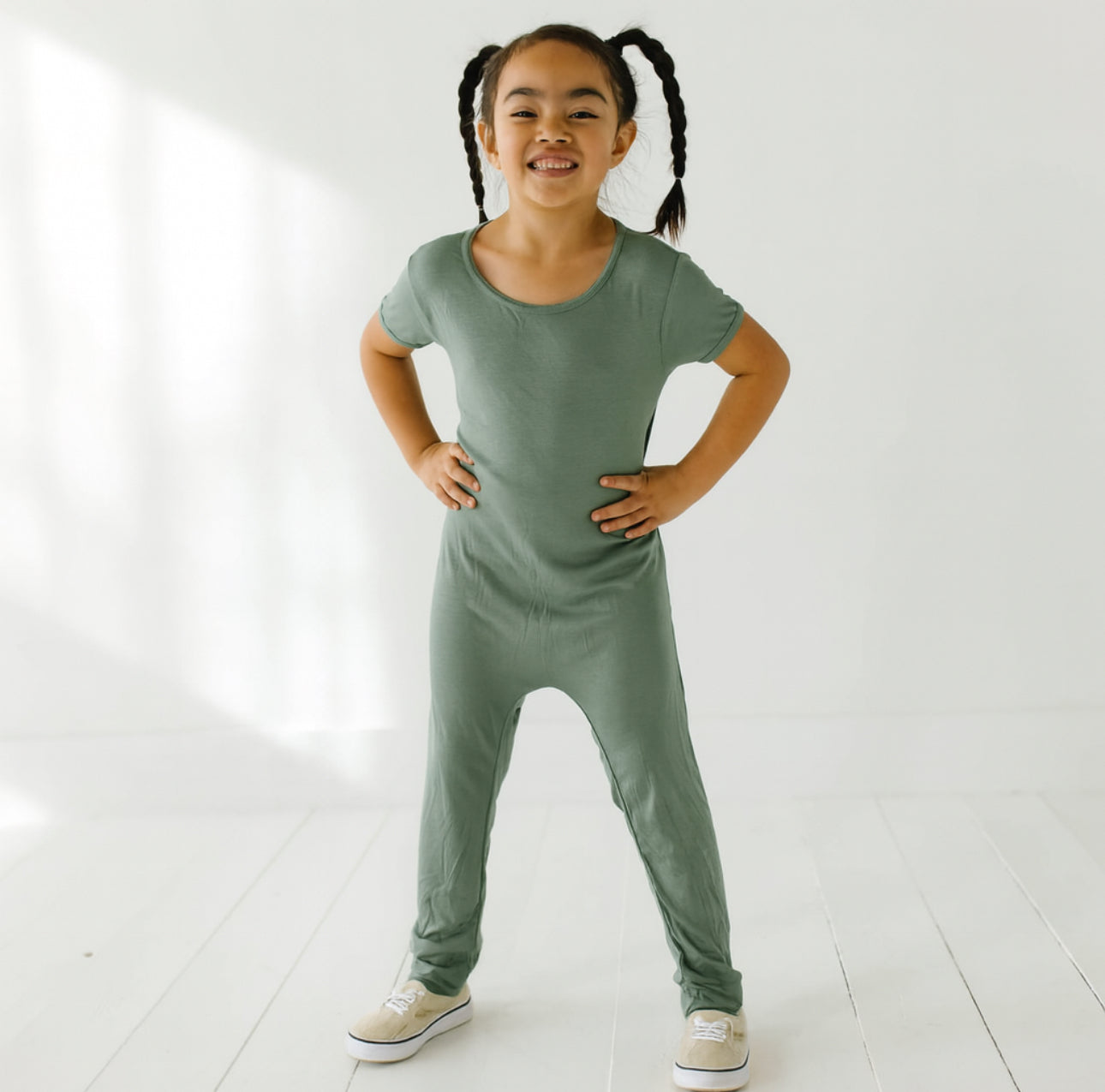 Succulent Kid's Short Long Romper