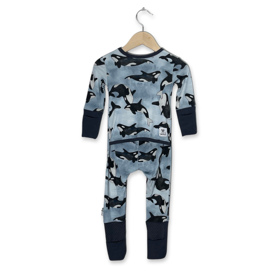 Save the Whales Adaptive Tube Access Day to Night Romper (NO SNAPS)