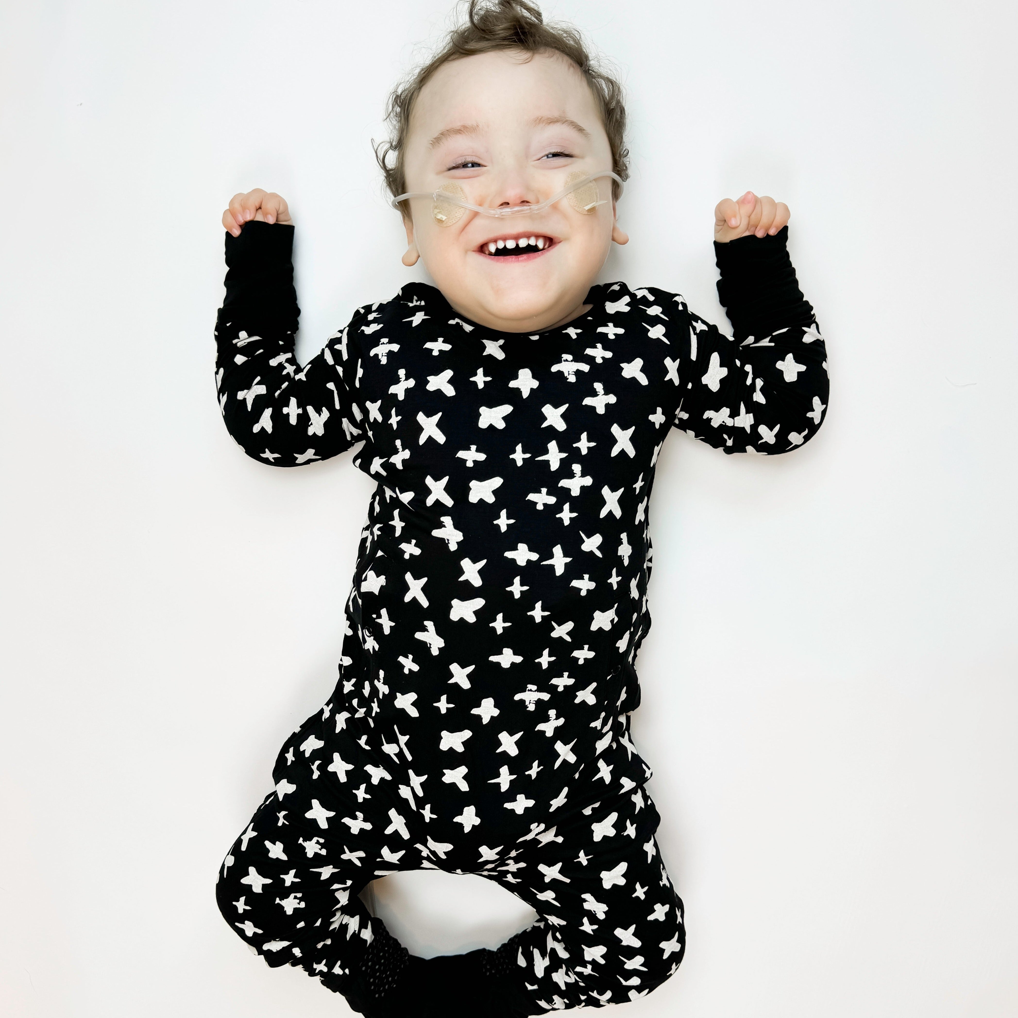 X Marks the Spot Black Adaptive Tube Access Day to Night Romper