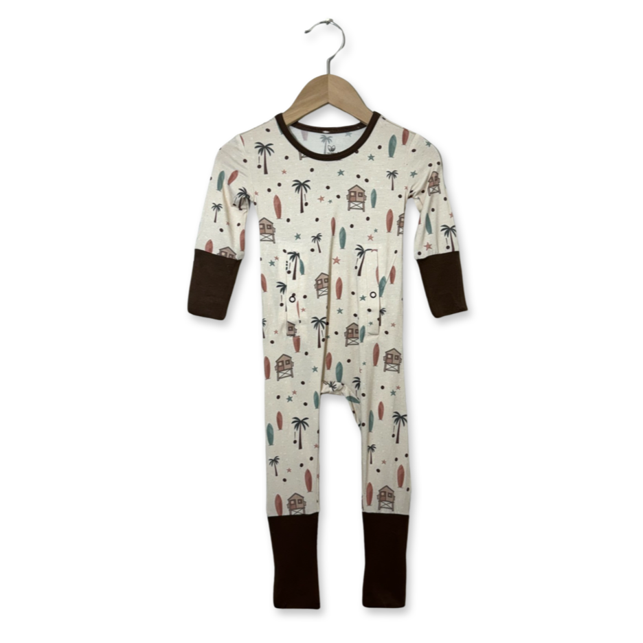Beach Bum Adaptive Tube Access with snaps Kid's Day to Night Romper