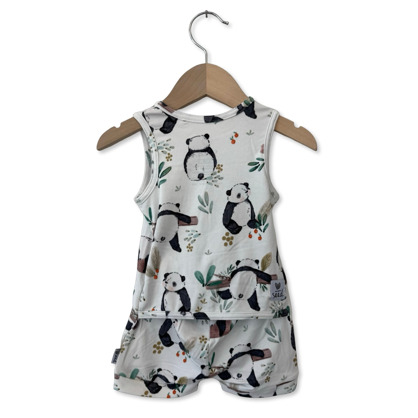 Panda Pals Adaptive Tube Access Sleeveless Shorty Romper