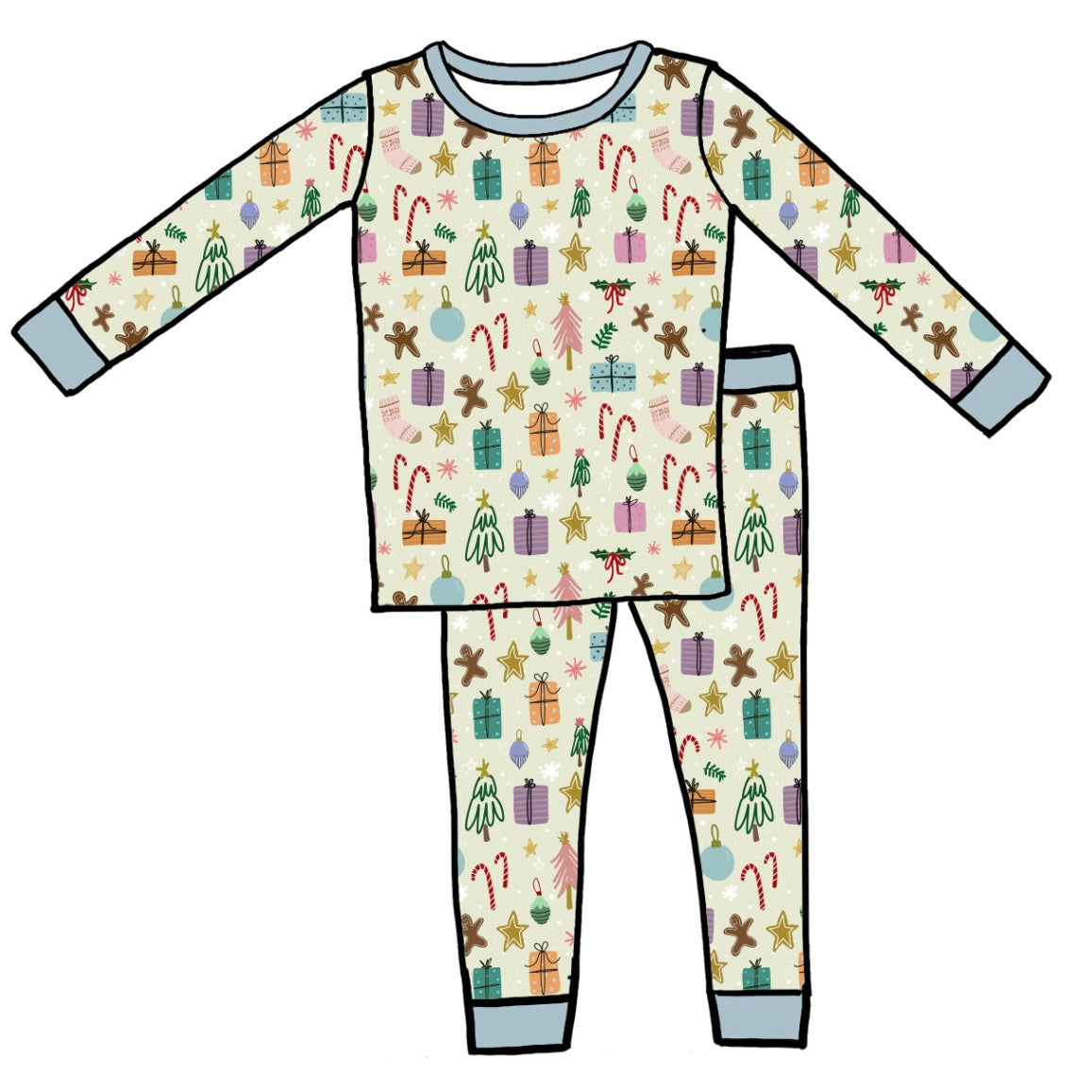 Oh What Fun Mini Ribbed It Is Two Piece Jammie Set (18-24 mth- 5T)