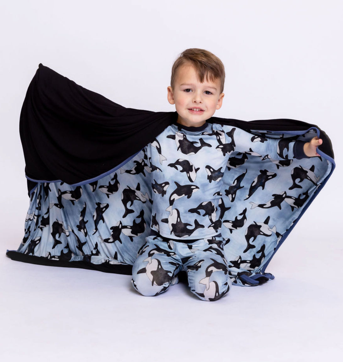 Save the Whales Nuzzle Blanket