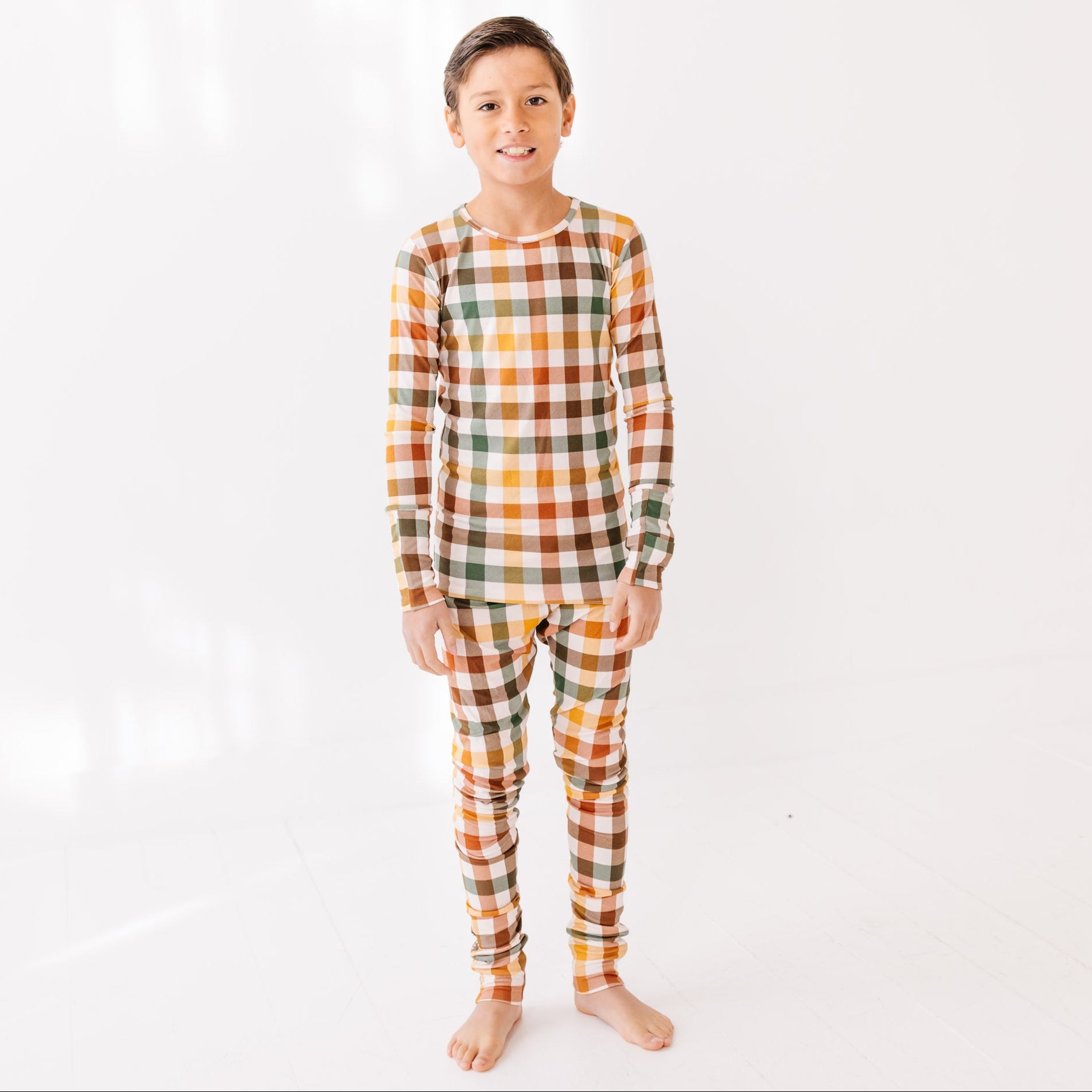 Autumn Plaid All Wrapped Up Kid's Two Piece Jammie Set