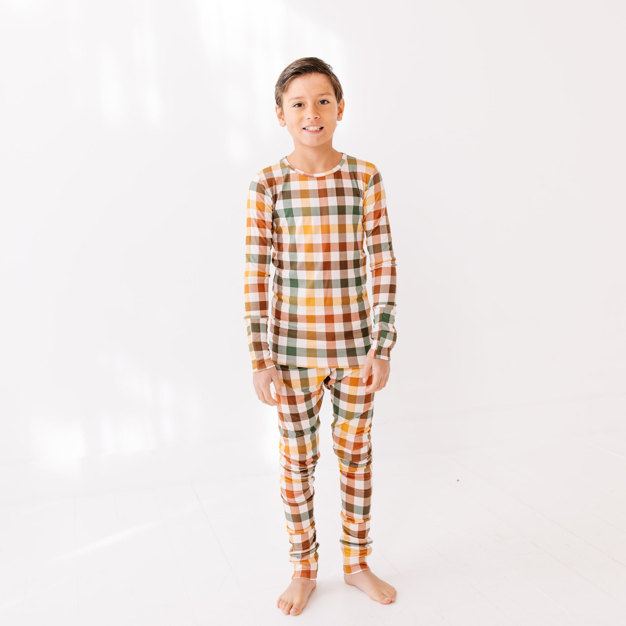 Autumn Plaid All Wrapped Up Kid's Two Piece Jammie Set