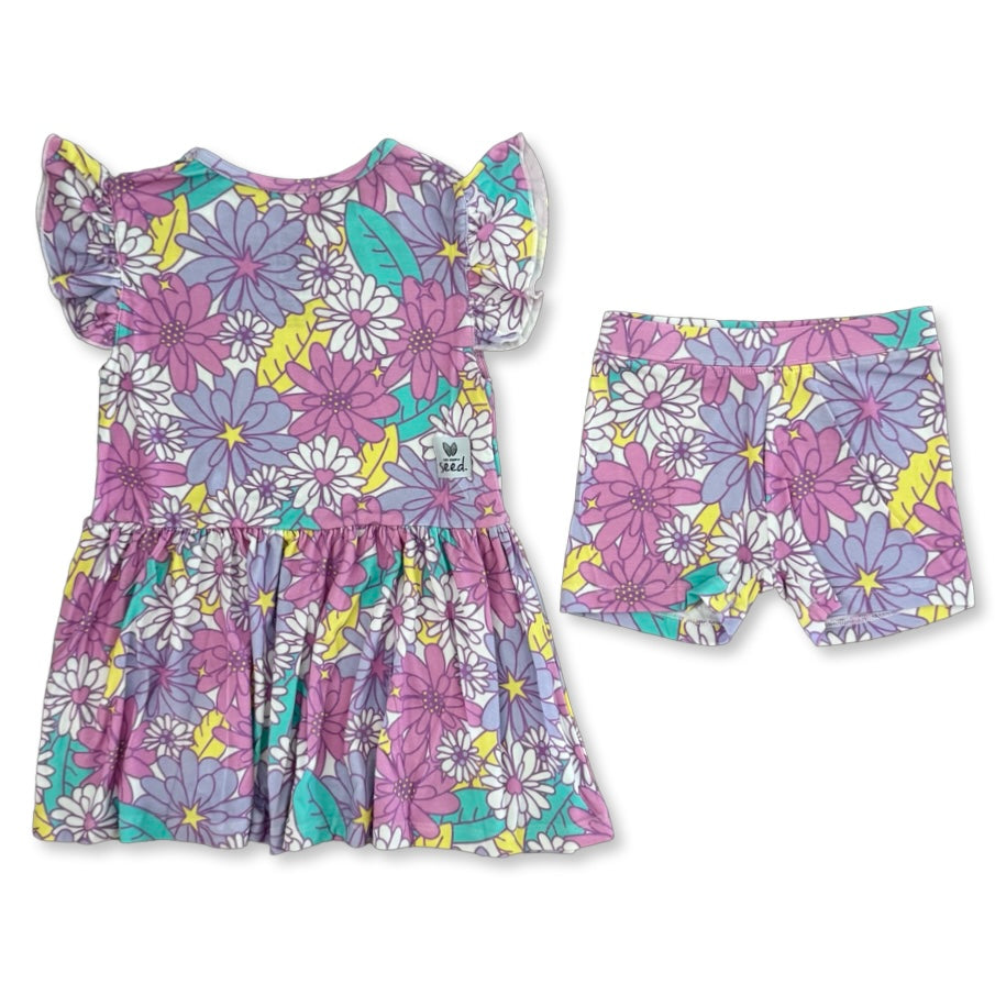 Flower Power Twirl Dress & Shorts Toddler