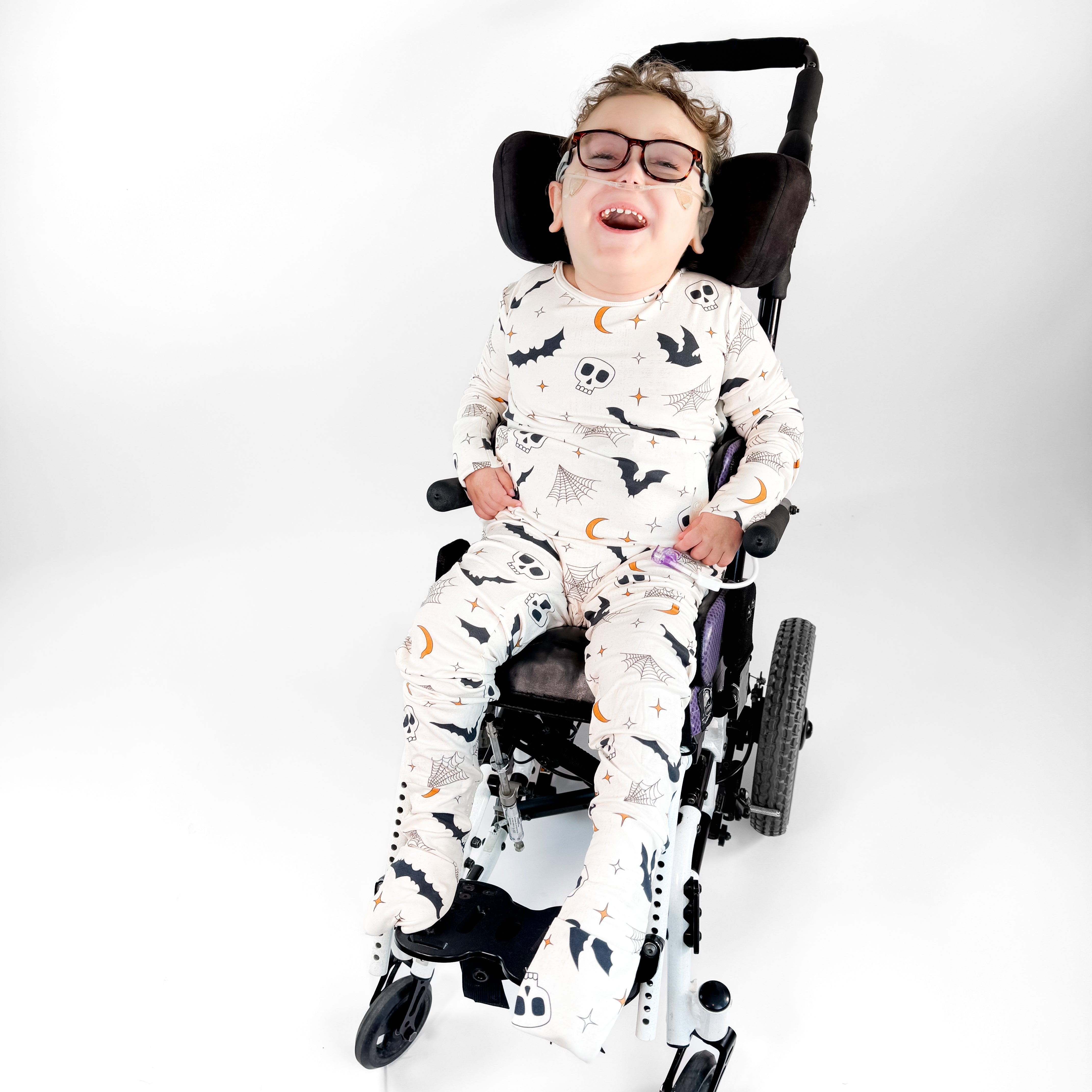 Bats & Boneheads Adaptive Tube Access Day to Night Romper