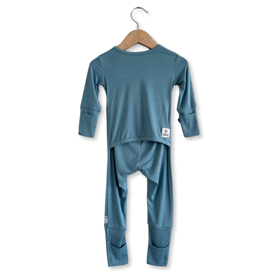 Blue Jay Mini Ribbed Kid's Day to Night Romper