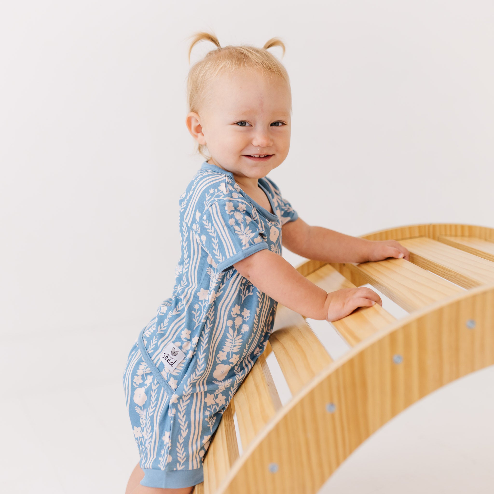 Whimsy Blue Shorty Romper