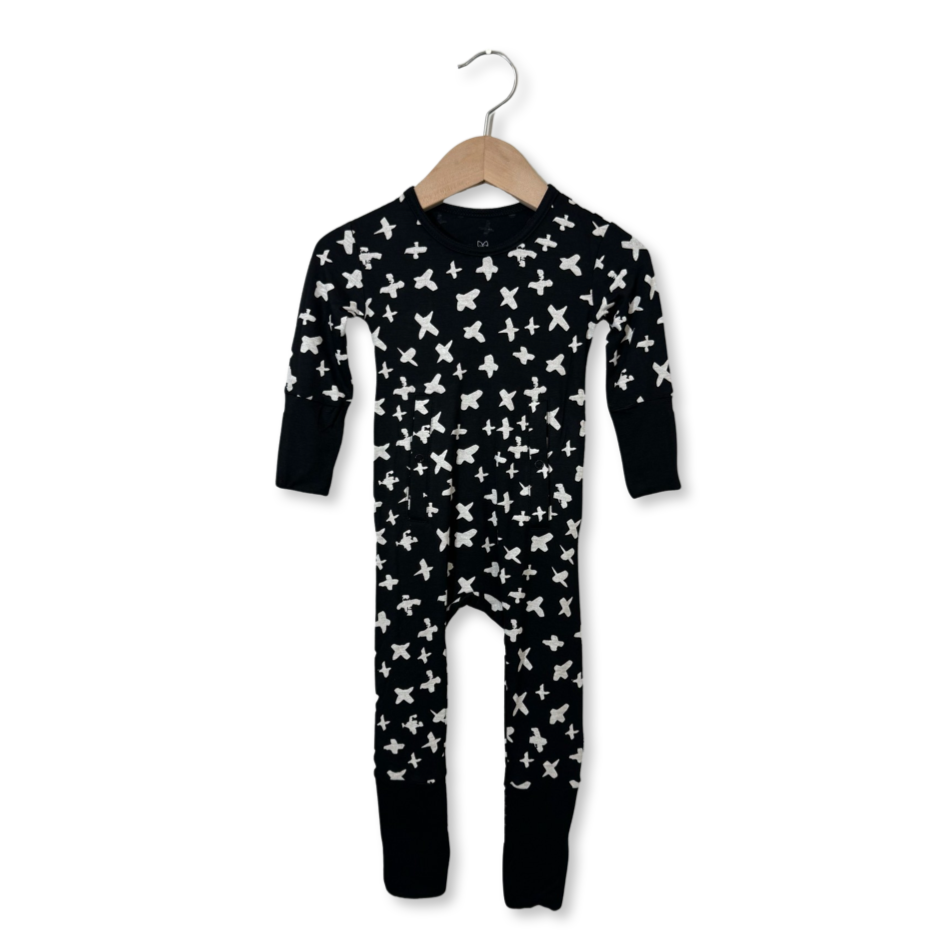 X Marks the Spot Black Adaptive Tube Access Day to Night Romper