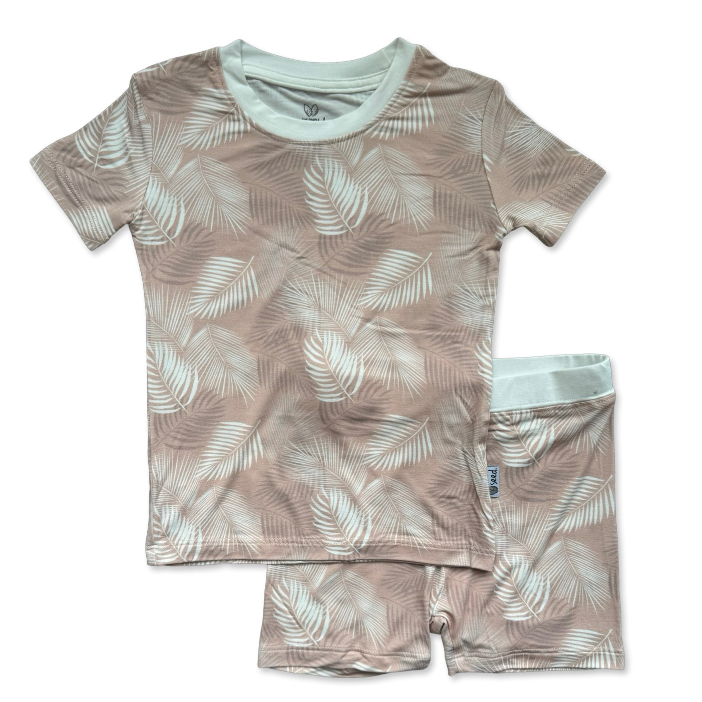 Pink Palms Two Piece Short Jammie Set (18-24 mth- 5T)