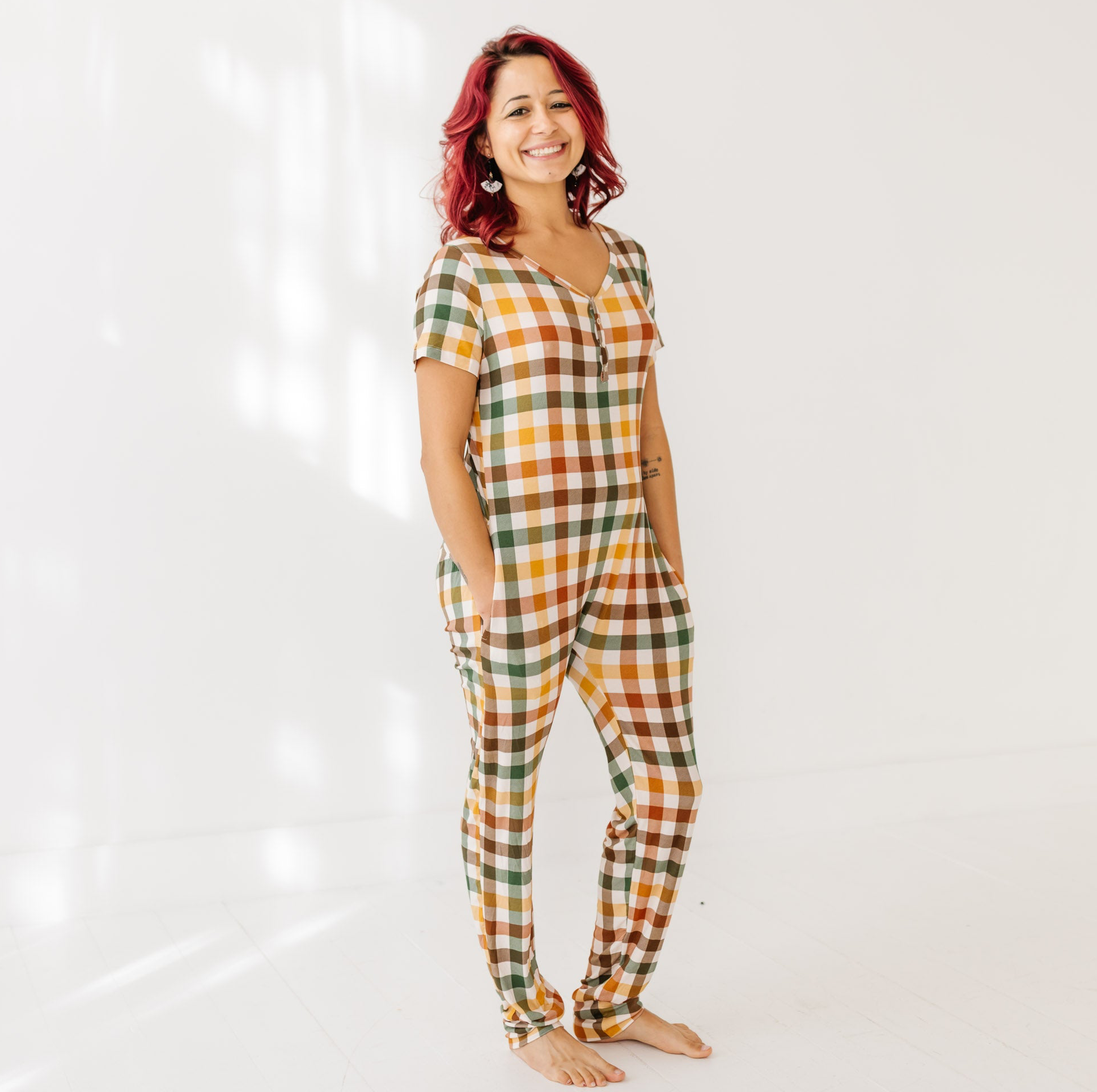 Autumn Plaid At Your Leisure Adult Short Long Romper