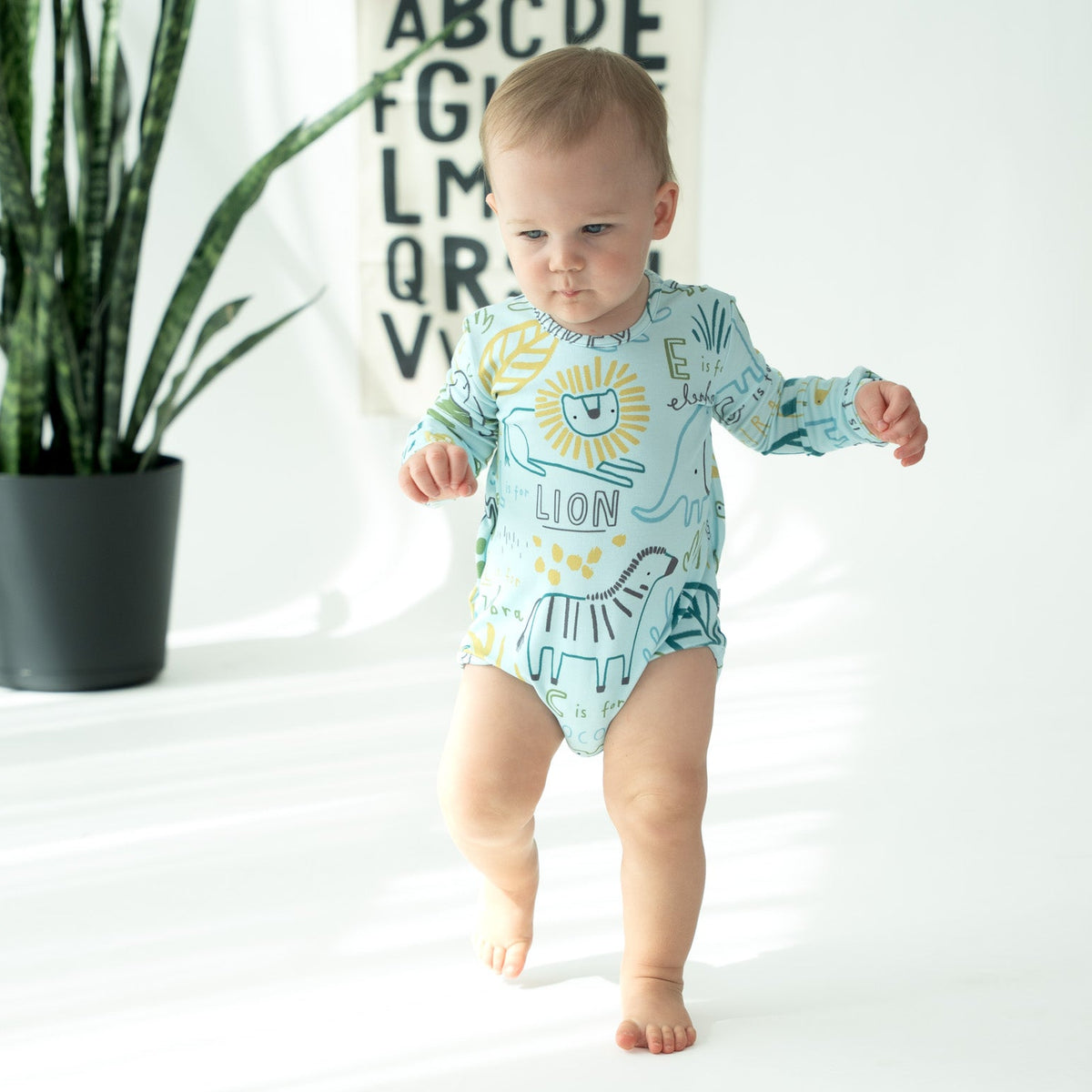 A to Zebra Long Sleeve Snuggle Bug Bodysuit