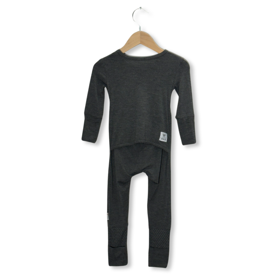 Charcoal Adaptive Tube Access with snaps Day to Night Romper