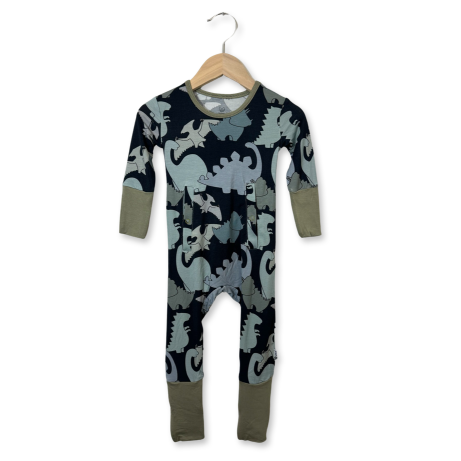 Dino Adaptive Tube Access with snaps Kid's Day to Night Romper