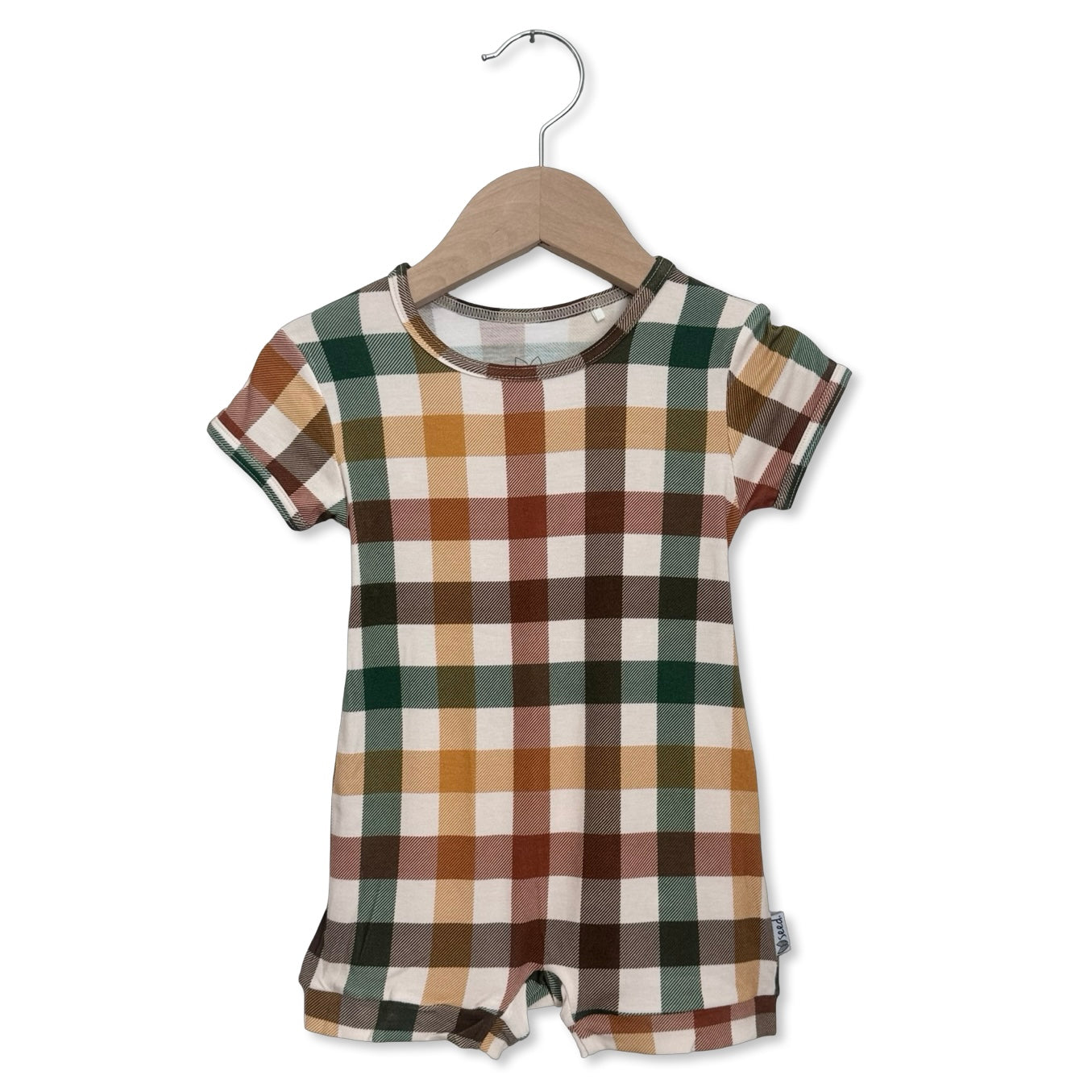 Autumn Plaid Shorty Romper