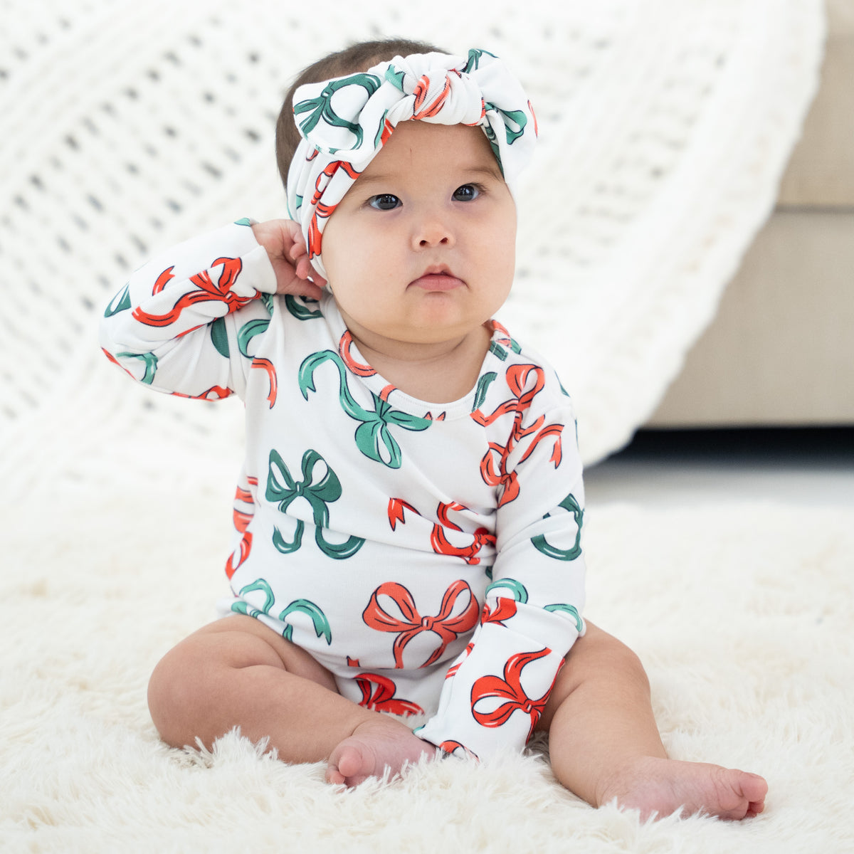 Bows of Holly Snuggle Bug Long Sleeve Bodysuit