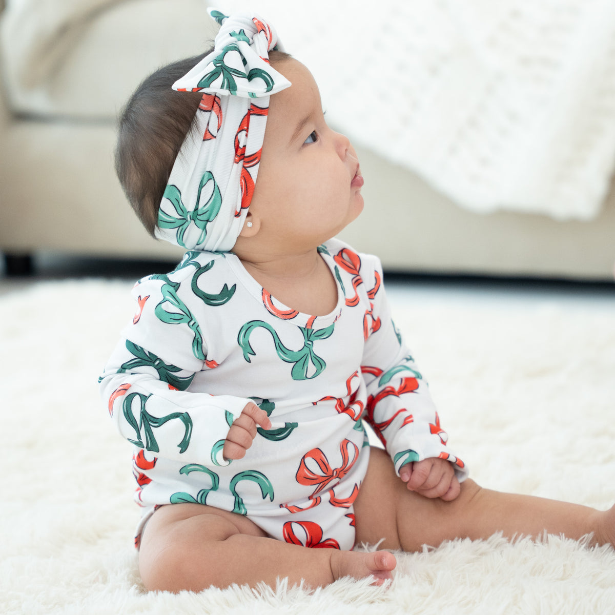 Bows of Holly Snuggle Bug Long Sleeve Bodysuit