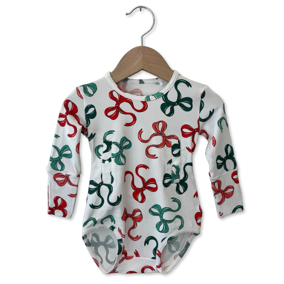 Bows of Holly Tube Long Sleeve Tube Access Snuggle Bug Bodysuit