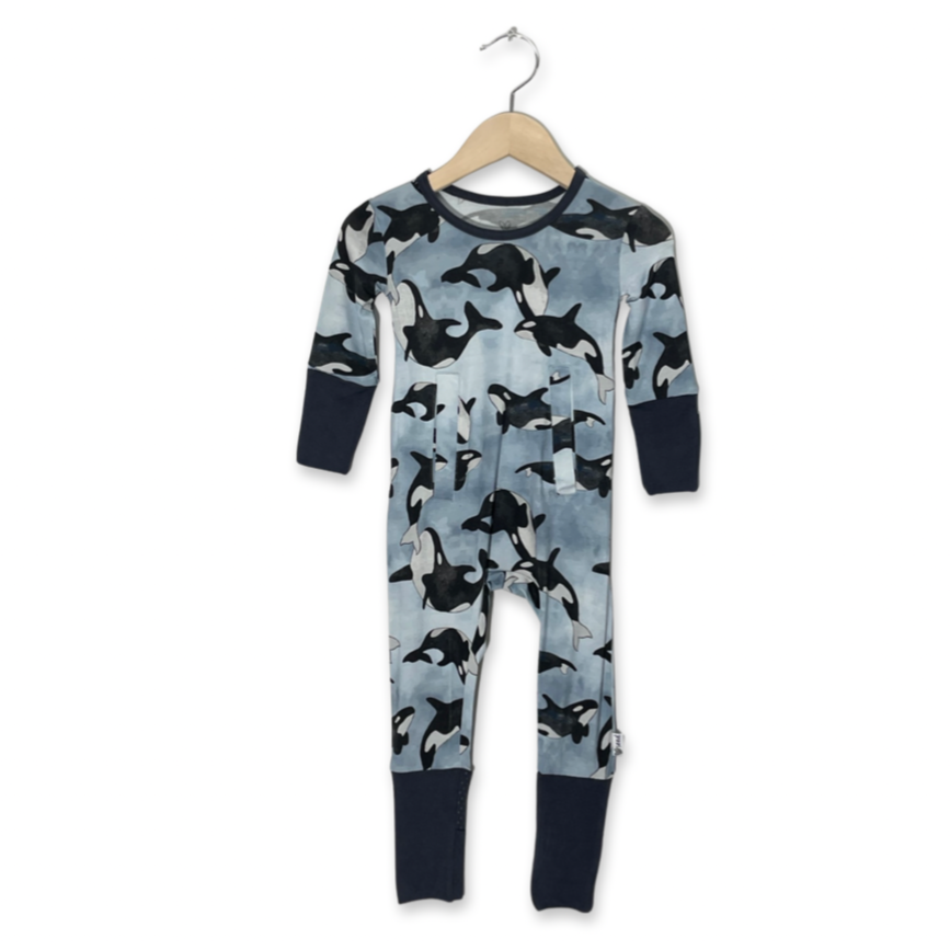 Save the Whales Adaptive Tube Access Day to Night Romper (NO SNAPS)