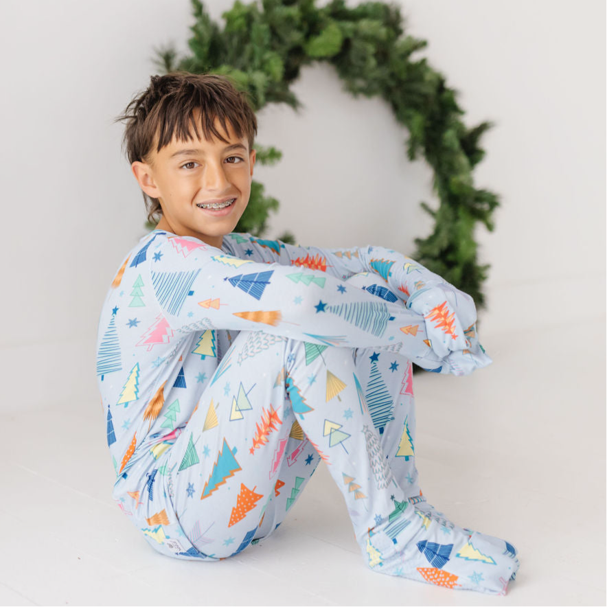 Tinsel Twist All Wrapped Up Kid's Two Piece Jammie Set