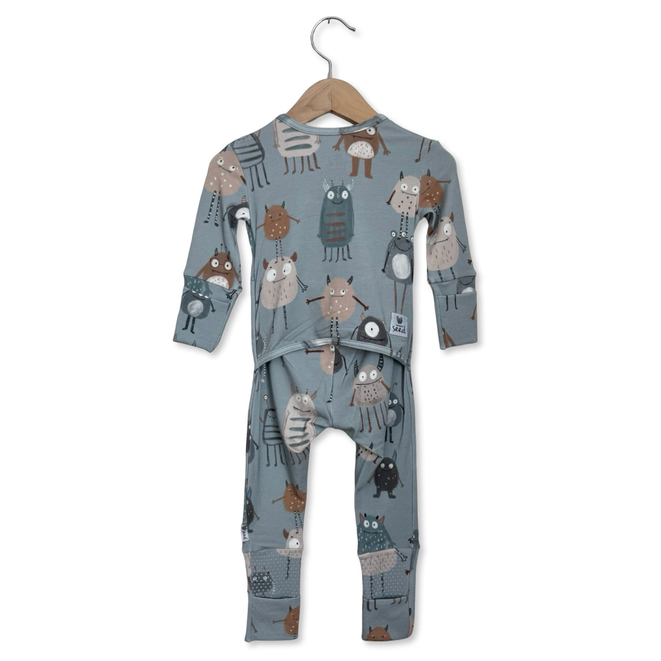 Blue Little Monsters Kid's Day to Night Romper Luxe Edition | Cotton Bamboo Blend