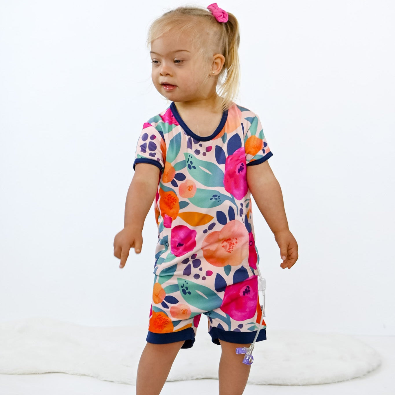 In Full Bloom Adaptive Tube Access Shorty Romper