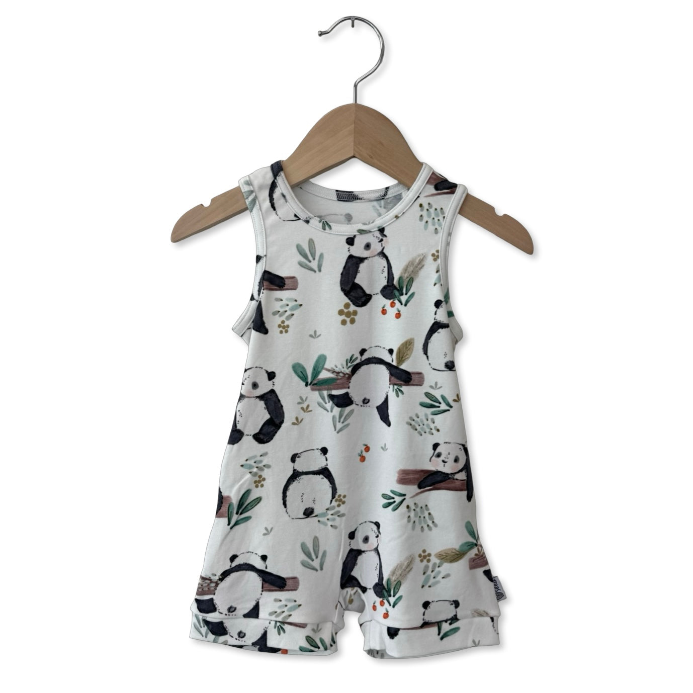 Panda Pals Sleeveless Shorty Romper Luxe Edition | Cotton Bamboo Blend