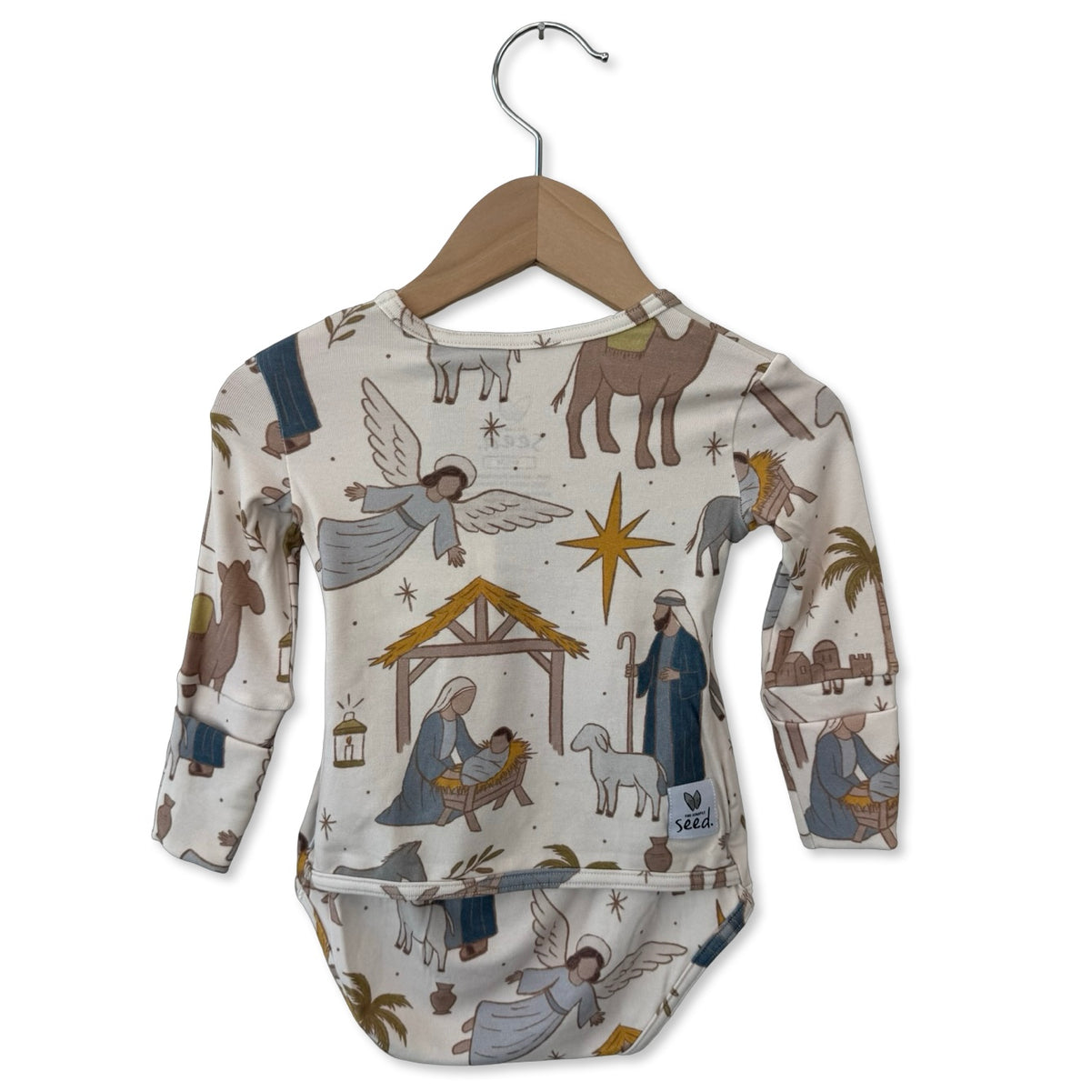 Away In The Manger Snuggle Bug Long Sleeve Bodysuit